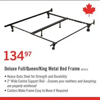 The Brick Deluxe Full/Queen/King Metal Bed Frame with Caster Wheels offer