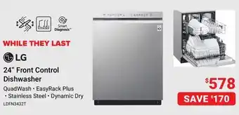Visions Electronics LG 24 Front Control Dishwasher offer