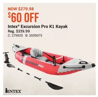 Bass Pro Intex Excursion Pro K1 Kayak offer