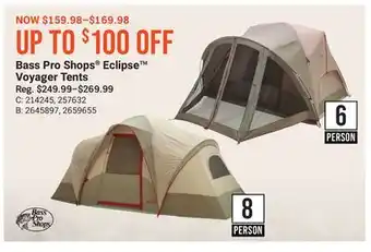 Bass Pro Bass Pro Shops Eclipse Voyager Tents offer