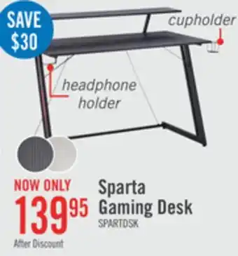 The Brick Sparta Gaming Desk - Black offer