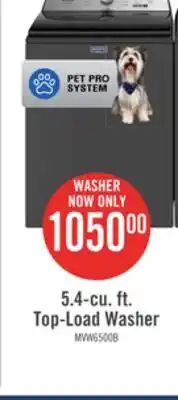 The Brick Maytag 5.4 Cu. Ft. Pet Pro Top-Load Washer - MVW6500MBK offer