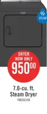 The Brick Maytag 7 Cu. Ft. Pet Pro Electric Dryer - YMED6500MBK offer