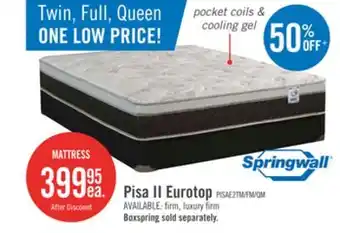 The Brick Springwall Pisa II Eurotop Queen Mattress offer