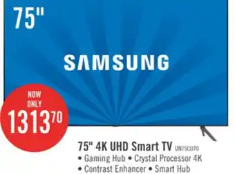 The Brick Samsung 75 CU7000 4K Crystal UHD TV offer