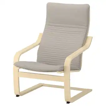 IKEA PoÄng Armchair, birch veneer/knisa light beige offer