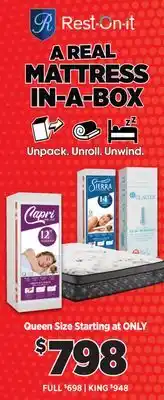 Surplus Furniture Queen Size Mattress In-A-Box starting at offer