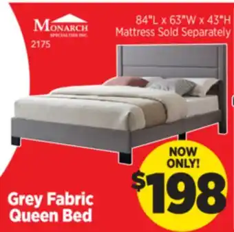 Surplus Furniture Grey Fabric Queen Bed offer