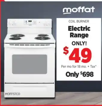 Surplus Furniture Moffat White 30 Electric Range with Coil Burners offer