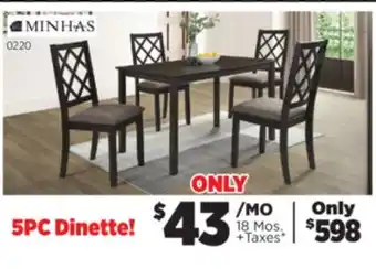 Surplus Furniture Carason Espresso 5Pc Dinette Set offer