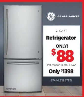 Surplus Furniture GE Stainless Steel 21 Cu Ft Refrigerator offer