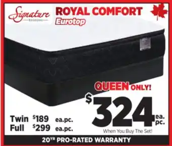 Surplus Furniture Royal Comfort Queen Mattress Set offer
