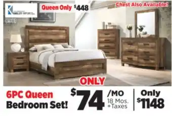 Surplus Furniture Caliban Brown Plank 6-Piece Queen Bedroom Set offer