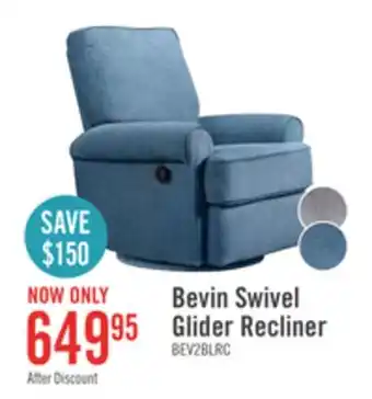 The Brick Bevin Chenille Swivel Glider Recliner - Blue offer