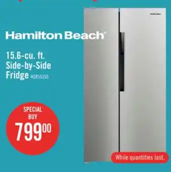 The Brick Hamilton Beach 15.6 Cu. Ft. Side-by-Side Refrigerator - HZ8551 offer