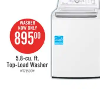 The Brick LG 5.8 Cu. Ft. Top-Load Washer with Turbo Drum - WT7150CW offer
