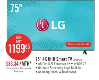 The Brick LG 75 UQ75 Series 4K LED Smart webOS TV offer