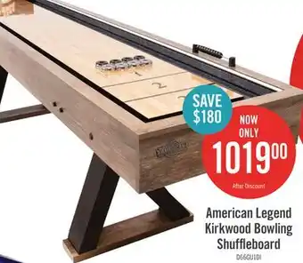 The Brick American Legend Kirkwood Bowling Shuffleboard offer