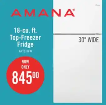 The Brick Amana 18 Cu. Ft. Top-Freezer Refrigerator ART318FFDW offer