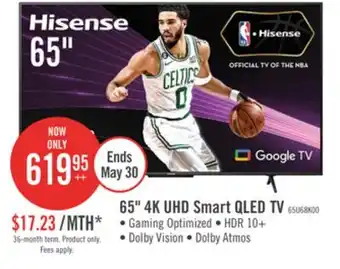The Brick Hisense 65 4K ULED Quantum Dot Google TV offer