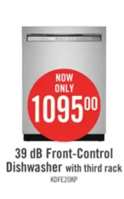 The Brick KitchenAid 39 dB Front-Control Dishwasher with Third Level Rack - KDFE204KPS offer
