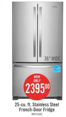 The Brick Whirlpool 25 Cu. Ft. French-Door Refrigerator with Internal Water Dispenser WRF535SWHZ offer