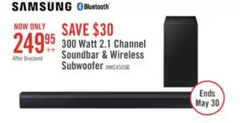 The Brick Samsung 2.1 Soundbar with Subwoofer and Wireless Subwoofer offer