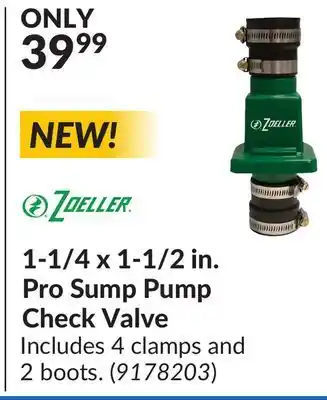 Princess Auto 1-1/4 x 1-1/2 in. Pro Sump Pump Check Valve offer