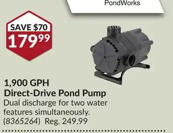 Princess Auto 1, 900 GPH Direct-Drive Pond Pump offer