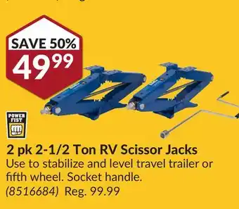 Princess Auto 2 pk 2-1/2 Ton RV Scissor Jacks offer