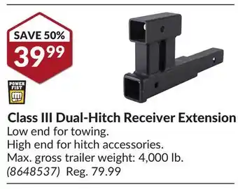 Princess Auto Class III Dual-Hitch Receiver Extension offer