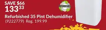 Princess Auto Refurbished 35 Pint Dehumidifier offer