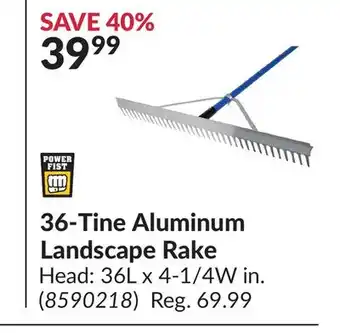 Princess Auto 36-Tine Aluminum Landscape Rake offer