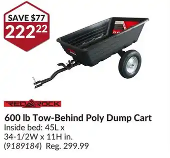 Princess Auto 600 lb Tow-Behind Poly Dump Cart offer