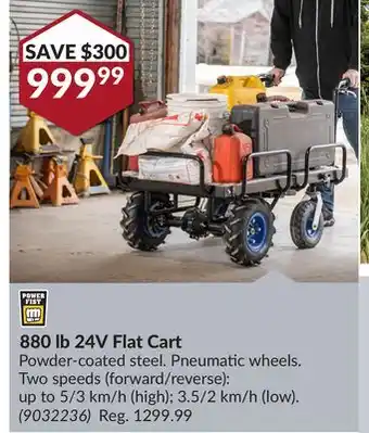 Princess Auto 880 lb 24V Flat Cart offer
