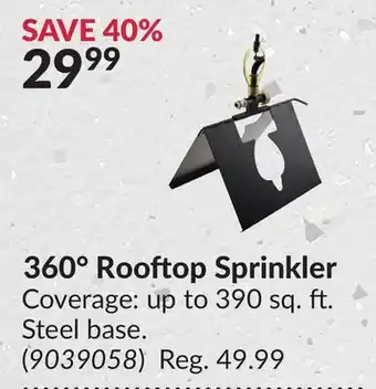 Princess Auto 360° Rooftop Sprinkler offer