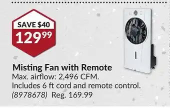 Princess Auto Misting Fan Remote offer