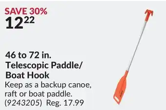 Princess Auto 46 to 72 in. Telescopic Paddle/Boat Hook offer