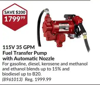 Princess Auto 115V 35 GPM Fuel Transfer Pump offer