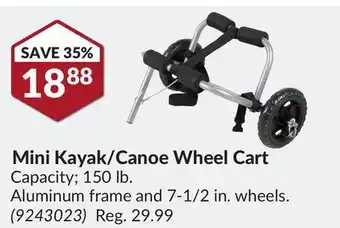 Princess Auto Mini Kayak/Canoe Wheel Cart offer
