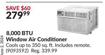 Princess Auto 8, 000 BTU Window Air Conditioner offer