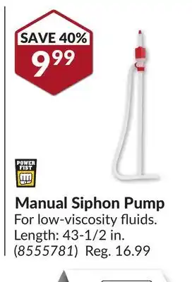 Princess Auto Manual Siphon Pump offer