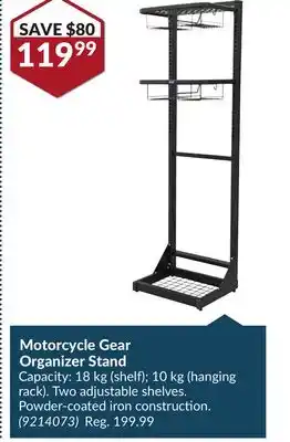Princess Auto Motorcycle Gear Organizer Stand offer