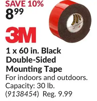 Princess Auto 1 x 60 in. Black Double-Sided Mounting Tape offer