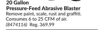 Princess Auto 20 Gallon Pressure-Feed Abrasive Blaster offer