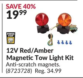 Princess Auto 12V Red/Amber Magnetic Tow Light Kit offer