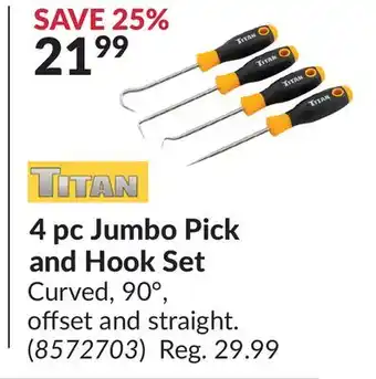 Princess Auto 4 pc Jumbo Pick and Hook Set offer