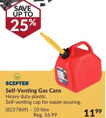 Princess Auto Self-Venting Gas Cans offer