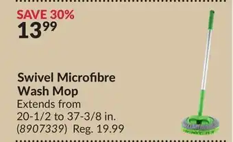 Princess Auto Swivel Microfibre Wash Mop offer