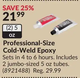 Princess Auto Professional-Size Cold-Weld Epoxy Sets offer